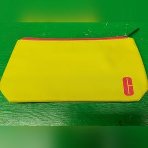 Clinique Small Makeup Bag Neon Yellow & Pink